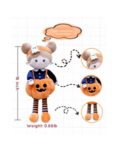 Muñeca de Trapo Suave LeyaDoll 40 cm Niña Calabaza 2
