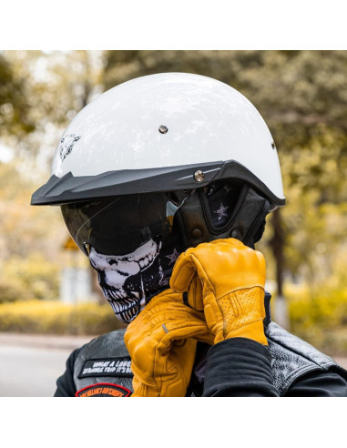 Casco de Media Cara VCOROS VHF04 Blanco Brillante S