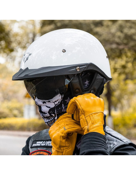 Casco de Media Cara VCOROS VHF04 Blanco Brillante S