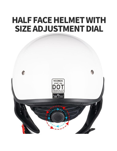 Casco de Media Cara VCOROS VHF04 Blanco Brillante S