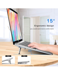 Soporte Ergonómico para Laptop ELE DEPI Plata 12-20 Pulgadas 2