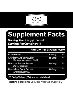 Suplemento D-Mannose Kaya Naturals 30 Cápsulas Vegetales 2