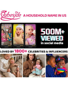 Muñeca Bebé Reborn BABESIDE Kai 43 cm con Latido y Sonido 2