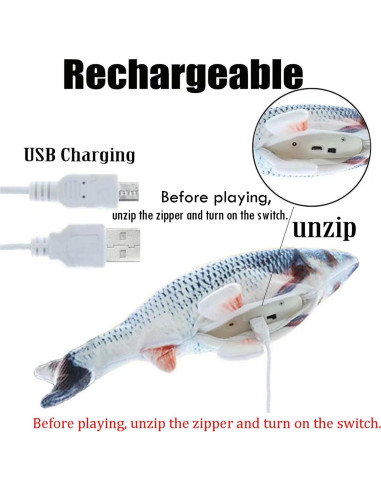 Pez de Peluche Interactivo Eléctrico Xuanyun 28x13 cm