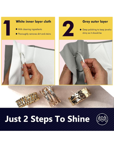 Paño de limpieza de joyas MUZIYU 10 Pcs 15x20 cm Plata