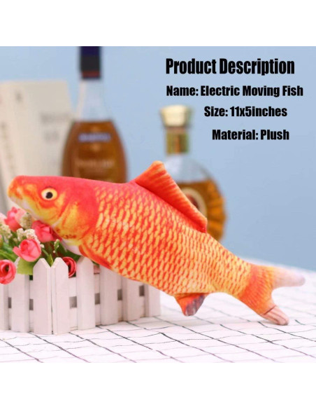 Pez Eléctrico Interactivo Xuanyun Rojo 27,9 cm Carga USB