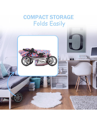 Carrito de Muñeca Dolls To Play 3 en 1 Azul Ajustable