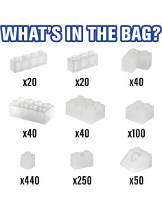 Bloques de Construcción SCS Direct 1000 Piezas Transparentes 2