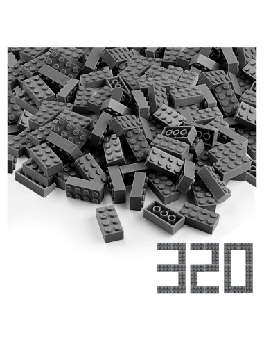 Bloques de Construcción Feleph 320 Piezas Gris Oscuro