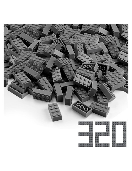 Bloques de Construcción Feleph 320 Piezas Gris Oscuro Bloques de Construcción Feleph 320 Piezas Gris Oscuro