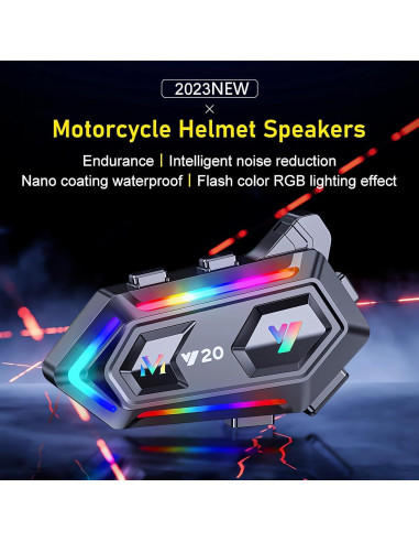 Altavoces para Casco de Motocicleta FEYA Y20 con Luz RGB