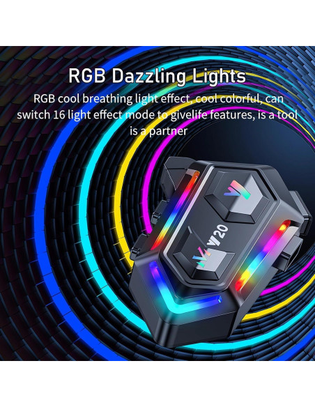 Altavoces para Casco de Motocicleta FEYA Y20 con Luz RGB