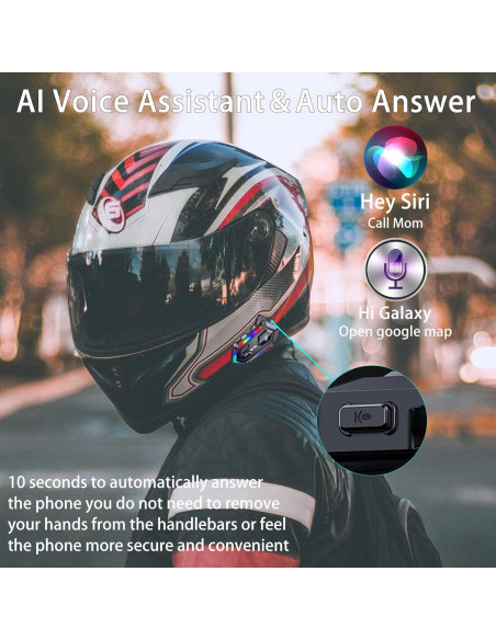 Altavoces para Casco de Motocicleta FEYA Y20 con Luz RGB