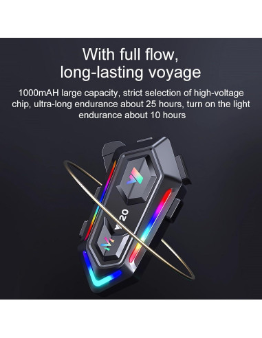 Altavoces para Casco de Motocicleta FEYA Y20 con Luz RGB