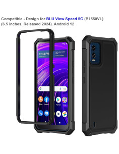 Funda Ailiber para BLU View Speed 5G B1550VL - Doble Capa Negra 2