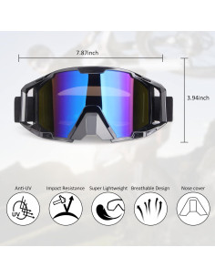 Gafas de Motocicleta Dmeixs UV A prueba de Roturas Marco Negro 2