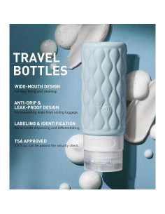 Botellas de Viaje Colelulu 100 ml Silicona Aprobadas por TSA 2