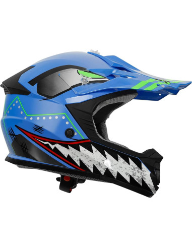 Casco SLMOTO Juvenil X-Grande Estrella Azul para Motocicleta