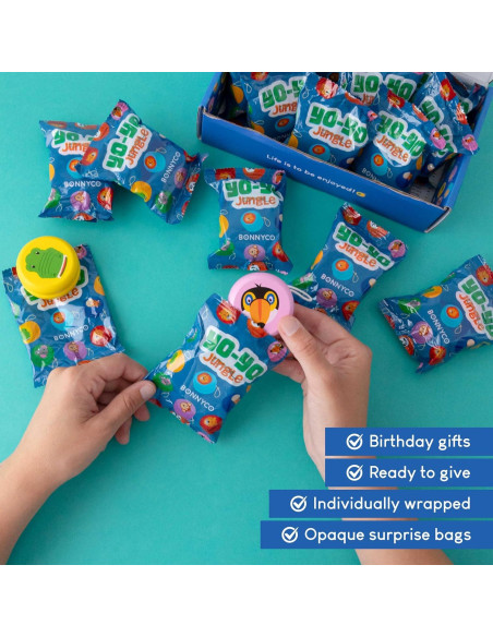 Paquete 16 Yo-Yos de Madera Selva Bonnyco para Niños