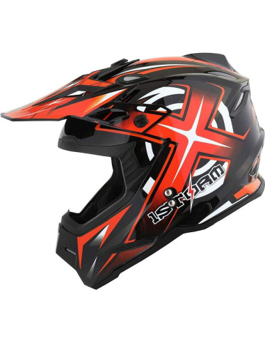 Casco de Motocross 1Storm HF801 Naranja Bluetooth Mediano