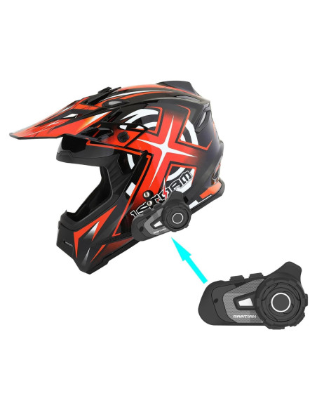 Casco de Motocross 1Storm HF801 Naranja Bluetooth Adulto Casco de Motocross 1Storm HF801 Naranja Bluetooth Adulto
