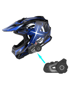 Casco de Motocross 1Storm HF801 Bluetooth Azul Adulto