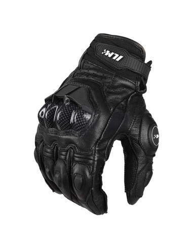 Guantes de motocicleta de cuero ILM Air Flow 3XL Negro