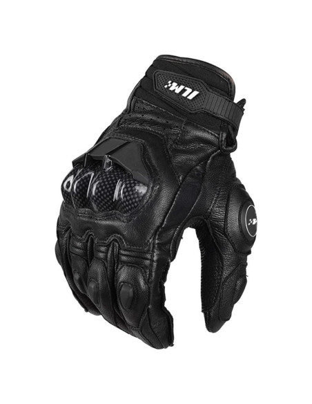 Guantes de motocicleta de cuero ILM Air Flow 3XL Negro