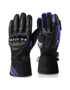 Guantes de Motocicleta BORLENI Impermeables Talla Grande Azul