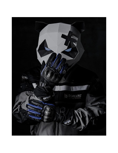 Guantes de Motocicleta BORLENI Impermeables Talla Grande Azul