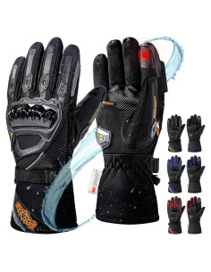 Guantes de Motocicleta IRON JIA'S Invierno Impermeables Táctiles