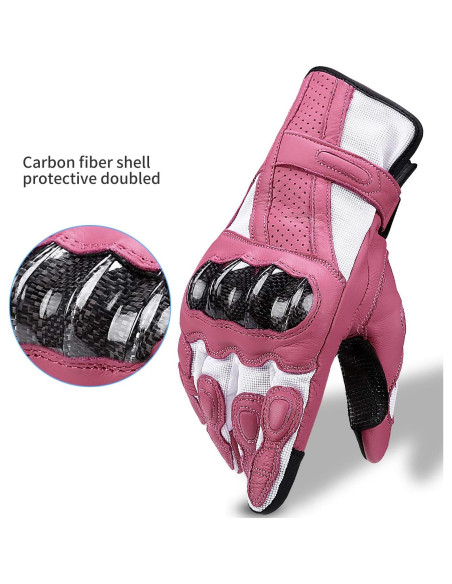 Guantes de motocicleta INBIKE con nudillos duros rosa pequeño