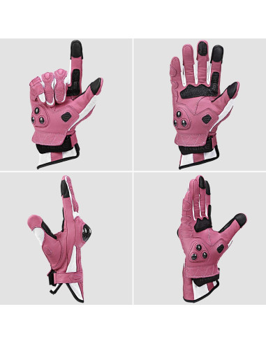 Guantes de motocicleta INBIKE con nudillos duros rosa pequeño
