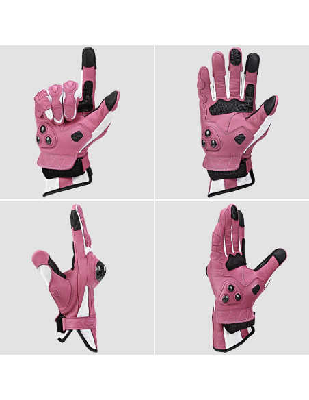 Guantes de motocicleta INBIKE con nudillos duros rosa pequeño