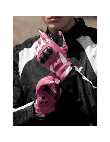 Guantes de motocicleta INBIKE con nudillos duros rosa pequeño