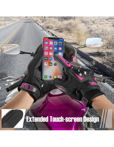 Guantes de Motocicleta COFIT Rosa Medianos Transpirables