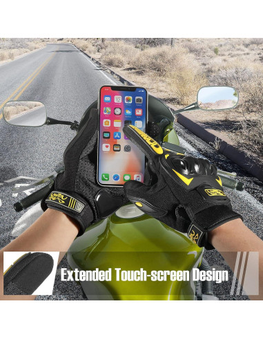 Guantes de Motocicleta COFIT Transpirables Táctiles Amarillo M