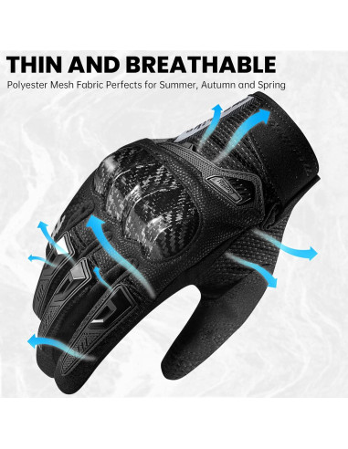 Guantes de Motocicleta MADBIKE MD66 Transpirables Talla XL