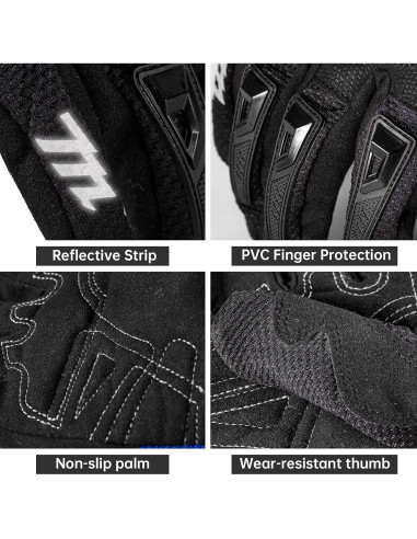 Guantes de Motocicleta MADBIKE MD66 Transpirables Talla XL