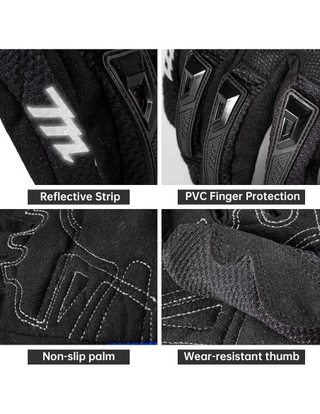 Guantes de Motocicleta MADBIKE MD66 Transpirables Talla XL