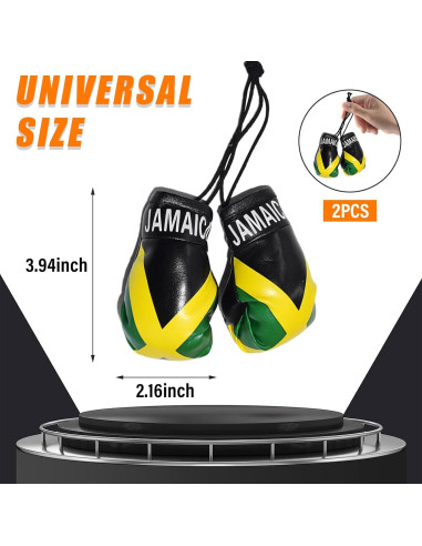 Guantes de Boxeo Mini Kewucn para Espejo de Coche Jamaica