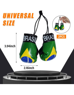 Guantes de Boxeo Mini Kewucn para Espejo de Coche Brasil 2