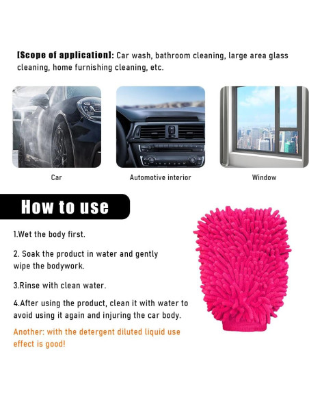 Guantes de Limpieza Gasedin para Autos Chenille Rosa