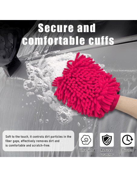 Guantes de Limpieza Gasedin para Autos Chenille Rosa