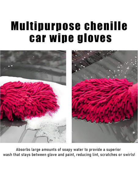 Guantes de Limpieza Gasedin para Autos Chenille Rosa