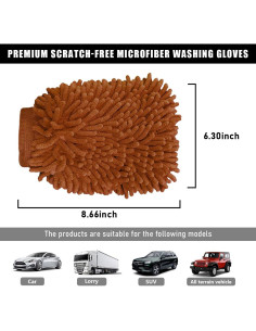 Guantes de Microfibra Gasedin para Lavado de Autos Café 2