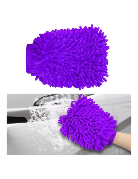 Guantes de Limpieza Gasedin para Autos Chenille Púrpura