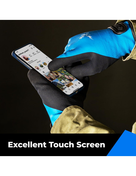 Guantes Impermeables Toolant Táctiles Invierno Azul Extra Grande