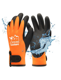 Guantes Impermeables Toolant Táctiles Invierno Naranja Mediano