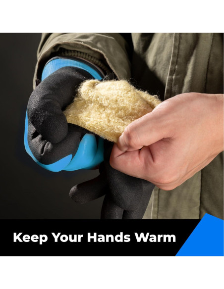 Guantes Impermeables Toolant para Trabajo Invierno Azul S